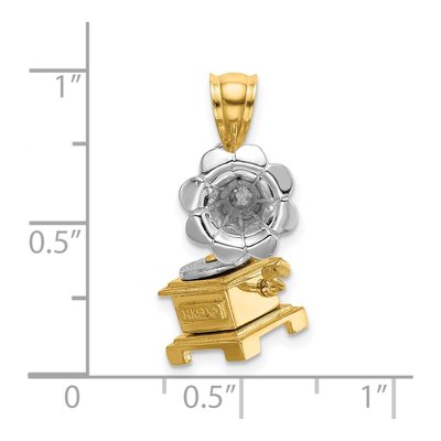 14K Two-Tone Gold 3-D Moveable Phonograph Charm – view 4