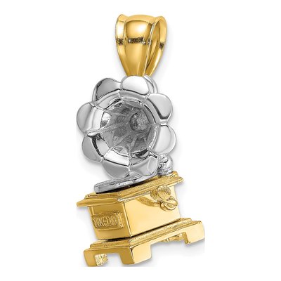 14K Two-Tone Gold 3-D Moveable Phonograph Charm – view 6