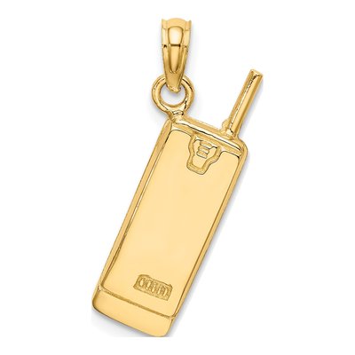 14K Yellow Gold 3D Retro Cell Phone Charm – view 5