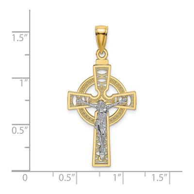 14K Two-Tone Gold Celtic Crucifix Pendant – view 4