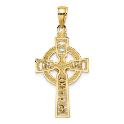 14K Two-Tone Gold Celtic Crucifix Pendant – view 5