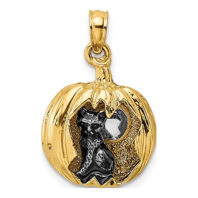14K Yellow Gold Jack-O-Lantern Charm