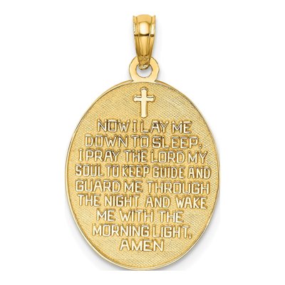 14K Yellow Gold Reversible Boy Prayer Pendant – view 4