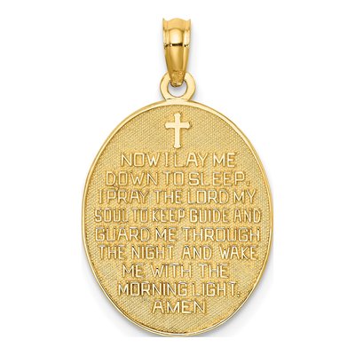 14K Yellow Gold Reversible Girl Prayer Charm – view 4