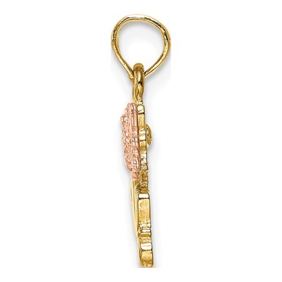 14K Two-Tone Gold MOM Butterfly Pendant – view 3