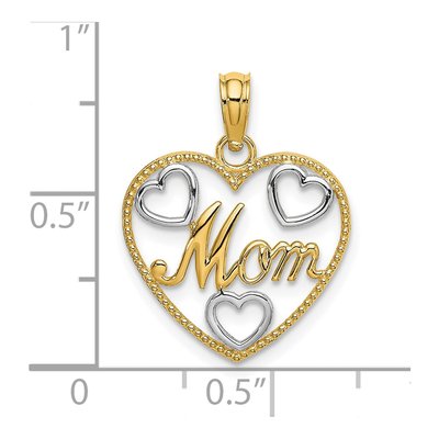 14K Yellow Gold MOM Heart Charm – view 4