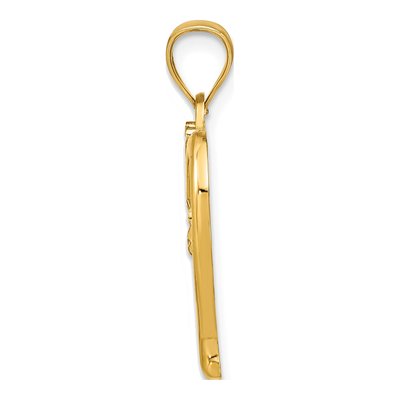 14K Yellow Gold Diamond-Cut Heart Charm – view 3