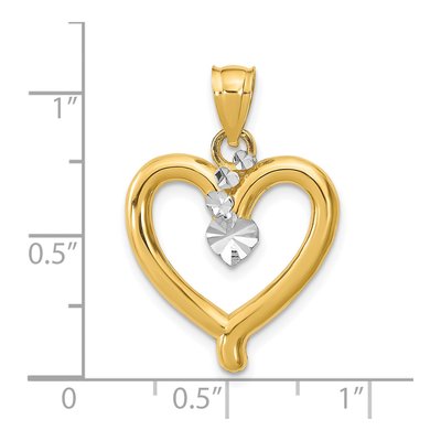14K Yellow Gold Diamond-Cut Heart Charm – view 4