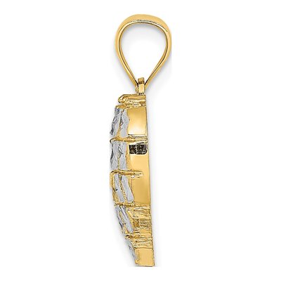 14K Yellow Gold Diamond-Cut Heart Charm – view 3
