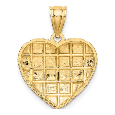 14K Yellow Gold Diamond-Cut Heart Charm – view 5