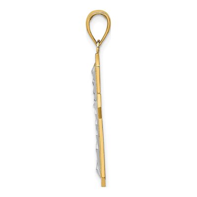 14K Yellow Gold Diamond-Cut Cross Charm – view 3