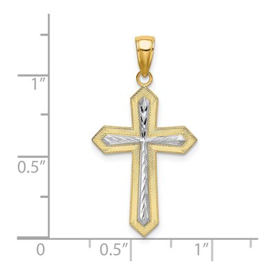 14K Yellow Gold Diamond-Cut Cross Charm – view 4
