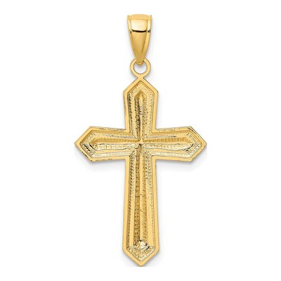 14K Yellow Gold Diamond-Cut Cross Charm – view 5