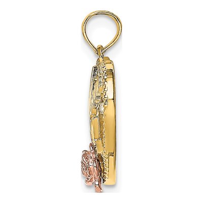 14K Two-Tone Gold Mom Heart Number 1 Pendant – view 3
