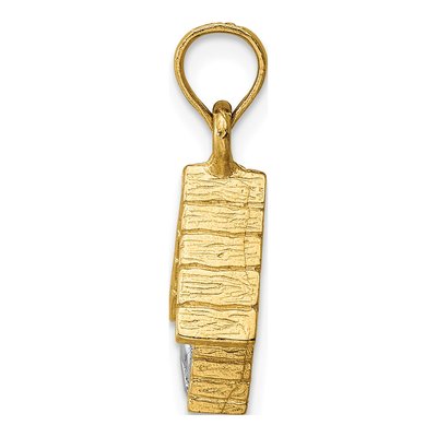 14K Two-Tone Gold 3D Dog House Pendant – view 3