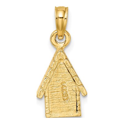 14K Two-Tone Gold 3D Dog House Pendant – view 5