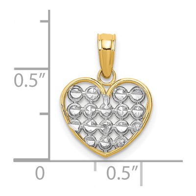 14K Yellow Gold Diamond-Cut Heart Pendant – view 4