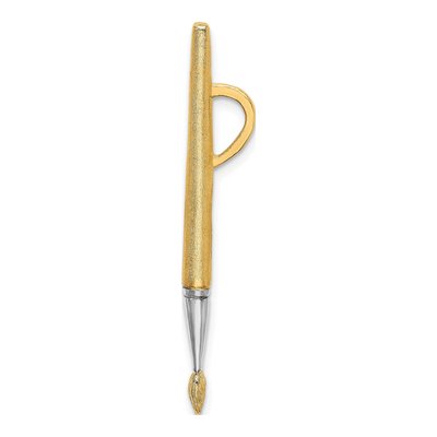 14K Yellow Gold 3D Oil Paint Brush Charm – view 3