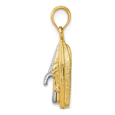 14K Yellow Gold 3D Wave Runner Pendant – view 3