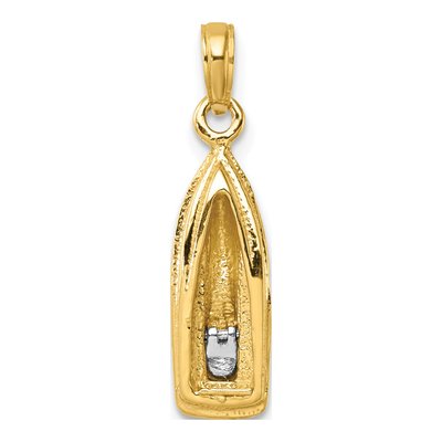 14K Yellow Gold 3D Wave Runner Pendant – view 4