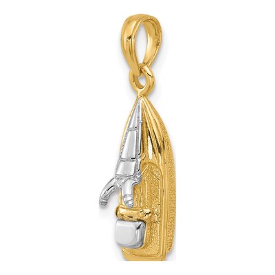 14K Yellow Gold 3D Wave Runner Pendant – view 5