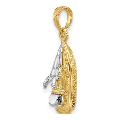 14K Yellow Gold 3D Wave Runner Pendant – view 6