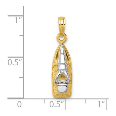 14K Yellow Gold 3D Wave Runner Pendant – view 7