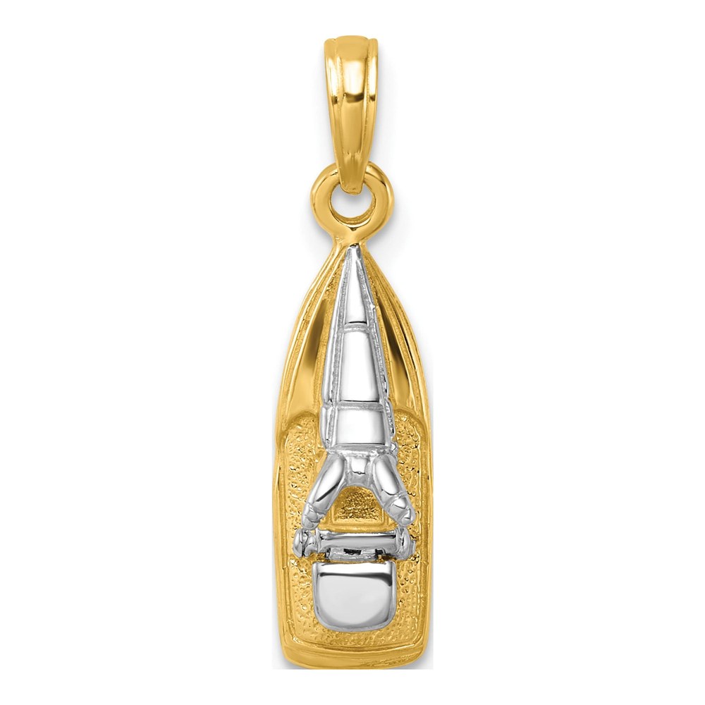 14K Yellow Gold 3D Wave Runner Pendant