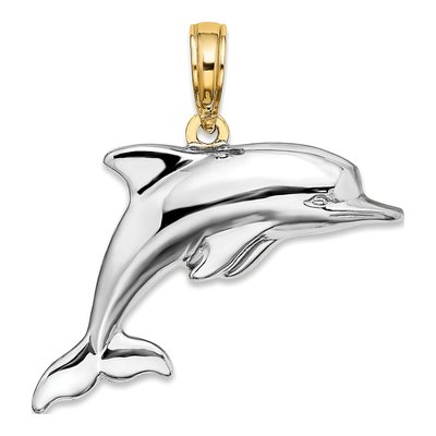 14K Yellow Gold Reversible Dolphin Charm – view 5