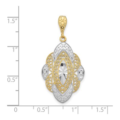 14K Yellow Gold Filigree Oval Charm – view 4