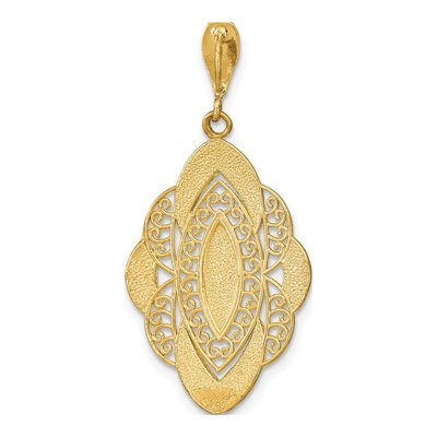 14K Yellow Gold Filigree Oval Charm – view 5