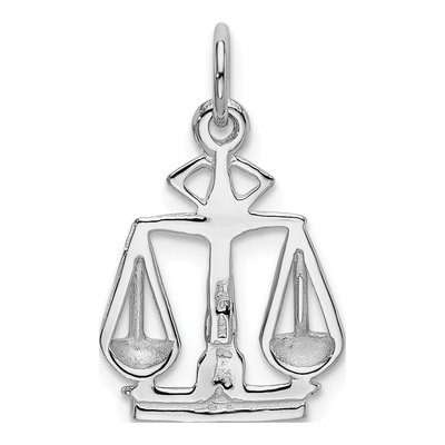 14K White Gold Scales of Justice Pendant – view 4