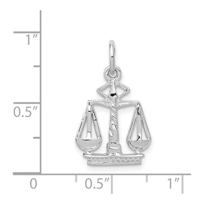 14K White Gold Scales of Justice Pendant – view 5
