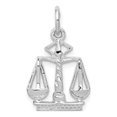 14K White Gold Scales of Justice Pendant