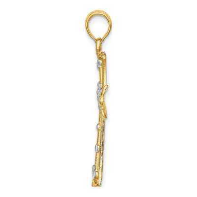 14K Yellow Gold Diamond-Cut Cross Charm – view 3