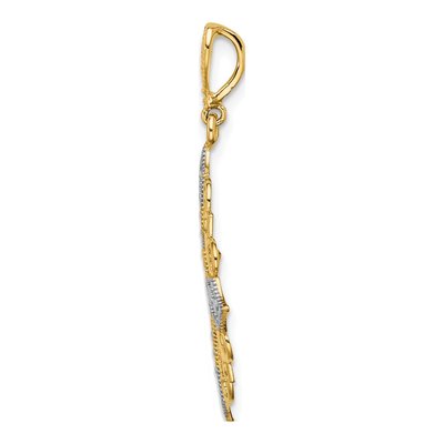 14K Yellow Gold Cut-Out Cross Charm – view 3