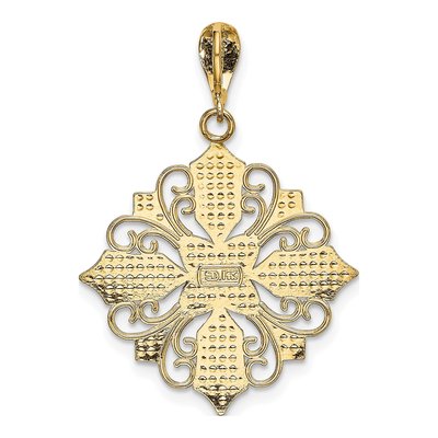 14K Yellow Gold Cut-Out Cross Charm – view 5