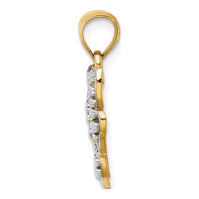 14K Yellow Gold Butterfly Wings Pendant – view 3