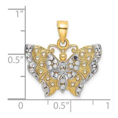 14K Yellow Gold Butterfly Wings Pendant – view 4
