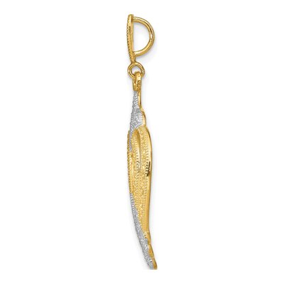 14K Yellow Gold Textured Heart Charm – view 3