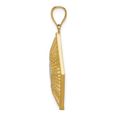 14K Yellow Gold Diamond-Cut Diamond-Shape Charm – view 3