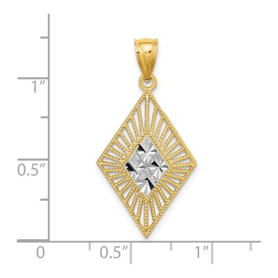 14K Yellow Gold Diamond-Cut Diamond-Shape Charm – view 4