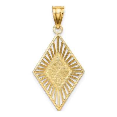 14K Yellow Gold Diamond-Cut Diamond-Shape Charm – view 5
