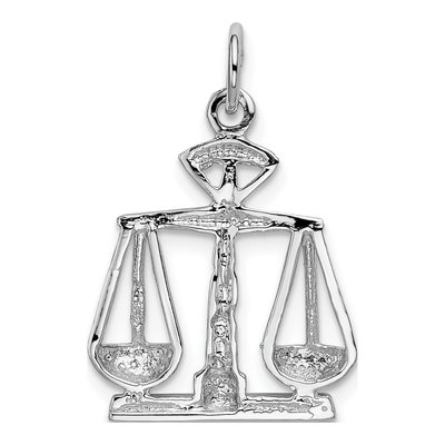 14K White Gold Scales of Justice Pendant – view 4