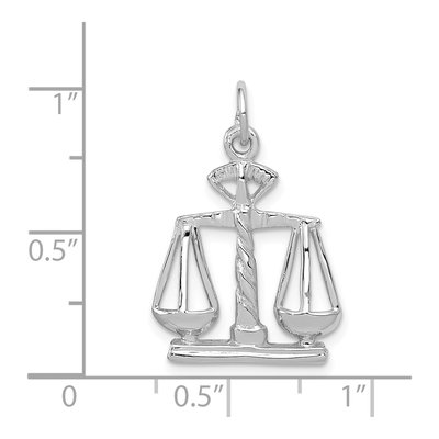14K White Gold Scales of Justice Pendant – view 5