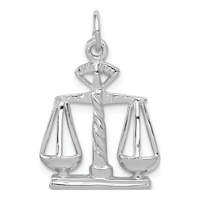 14K White Gold Scales of Justice Pendant