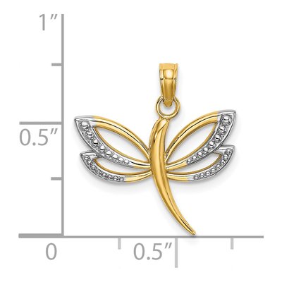 14K Yellow Gold Dragonfly Charm – view 4