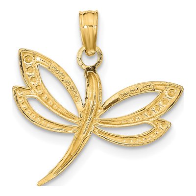 14K Yellow Gold Dragonfly Charm – view 5