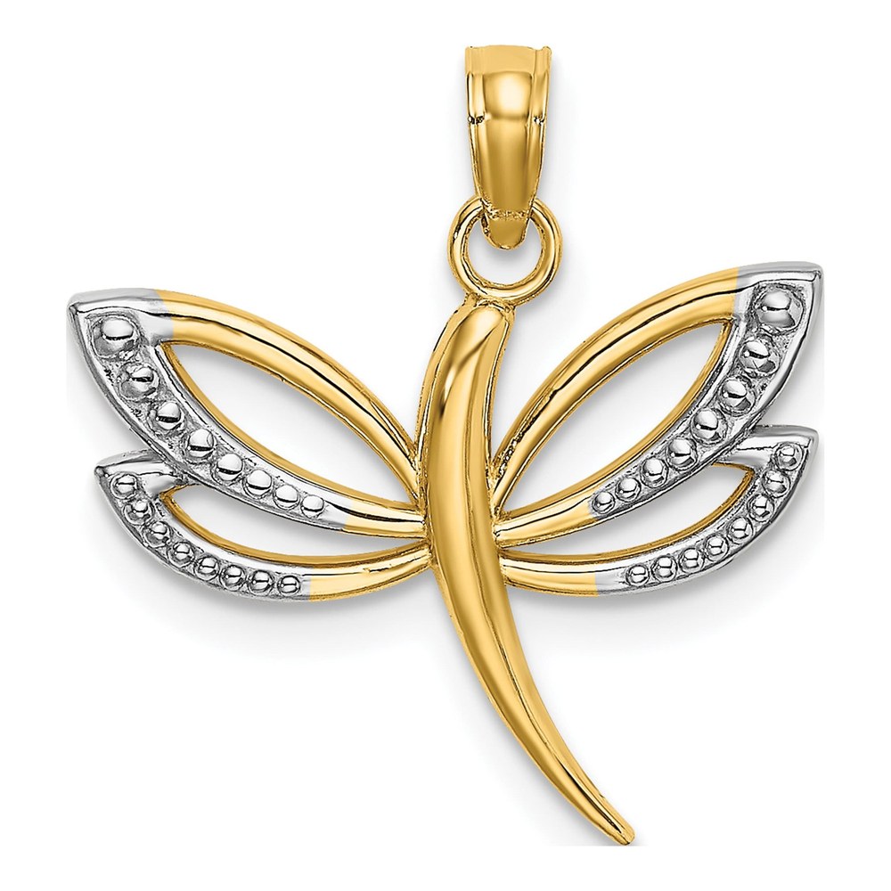14K Yellow Gold Dragonfly Charm