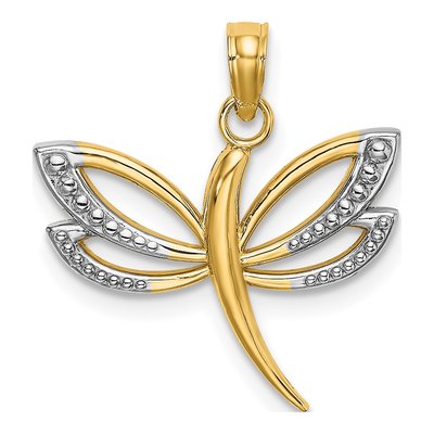 14K Yellow Gold Dragonfly Charm